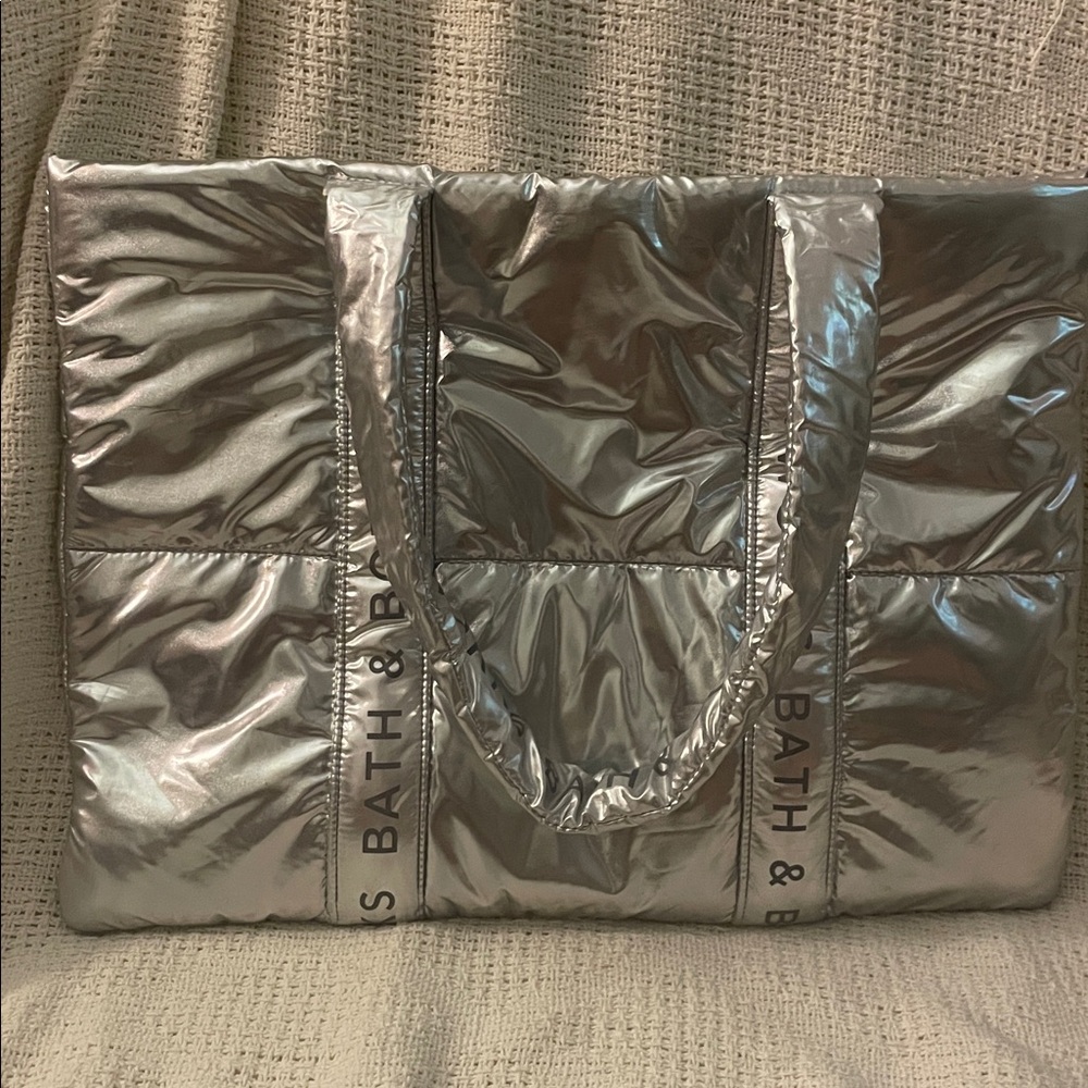 Bath & Body Works Metallic Silver Tote